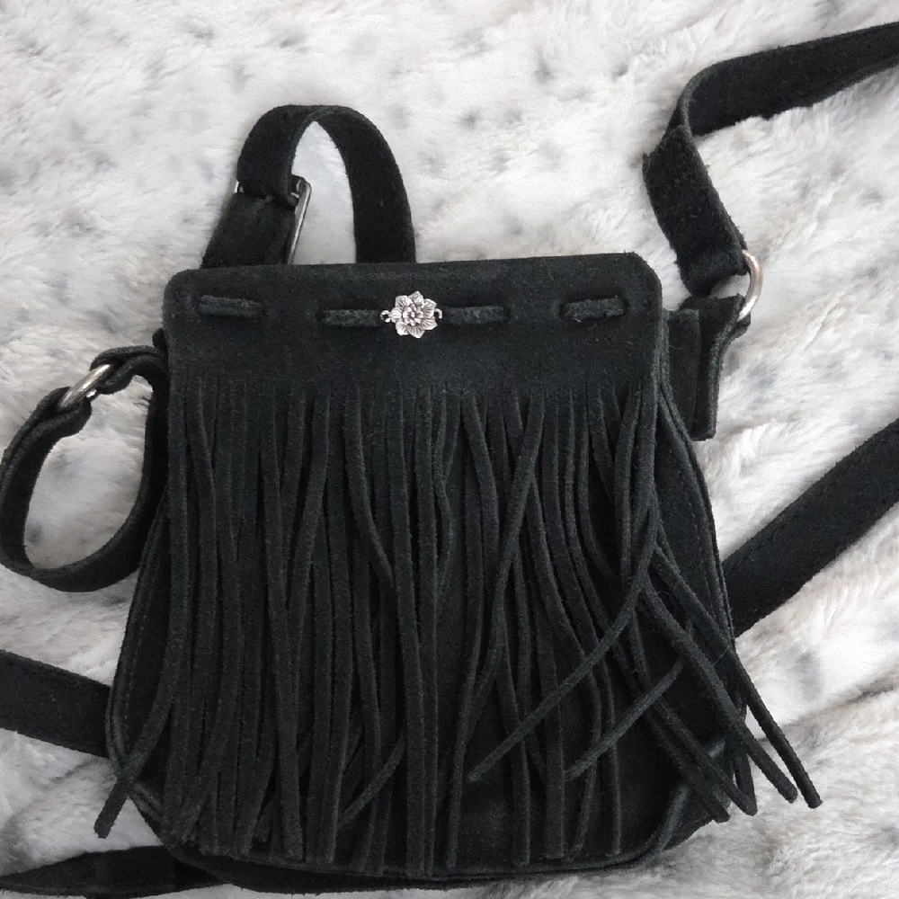 Elegant Black Fringe Crossbody Bag